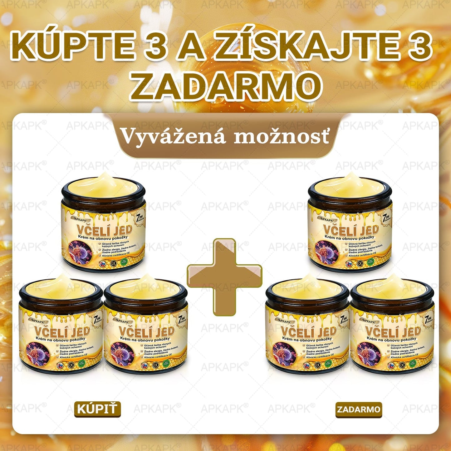 Odporúčané Univerzitnou nemocnicou Bratislava · Vyrobené na Slovensku✨✨ 𝖠𝖯𝖪𝖠𝖯𝖪® regeneračný krém na pokožku s včelím jedom