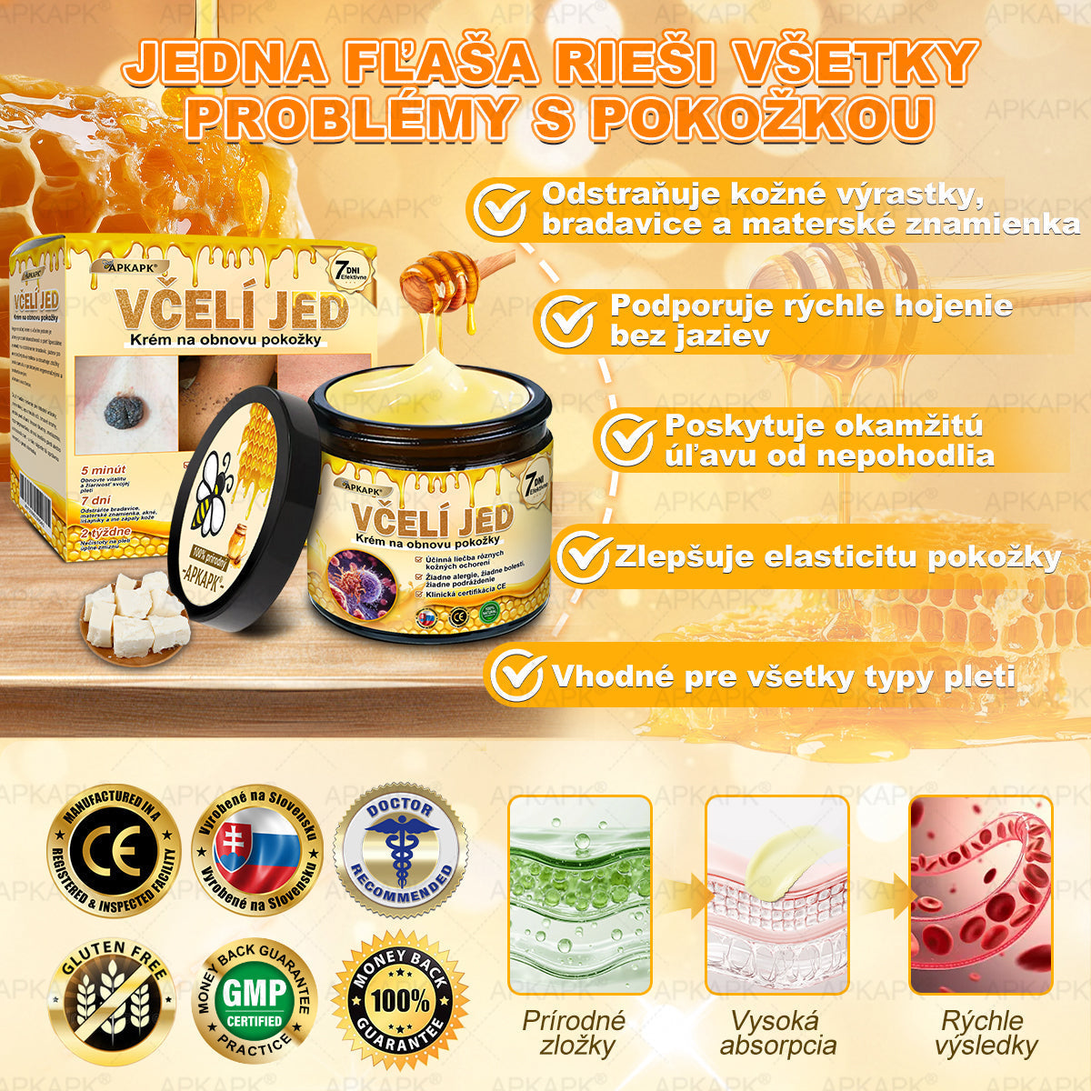 Odporúčané Univerzitnou nemocnicou Bratislava · Vyrobené na Slovensku✨✨ 𝖠𝖯𝖪𝖠𝖯𝖪® regeneračný krém na pokožku s včelím jedom